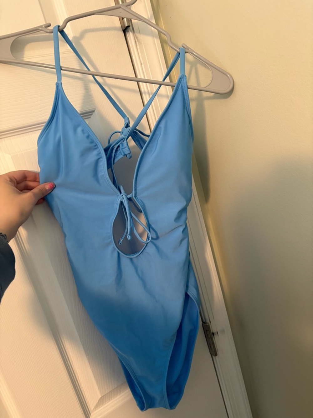 Shade & Shore Light Blue Strappy One-Piece Swimsuit